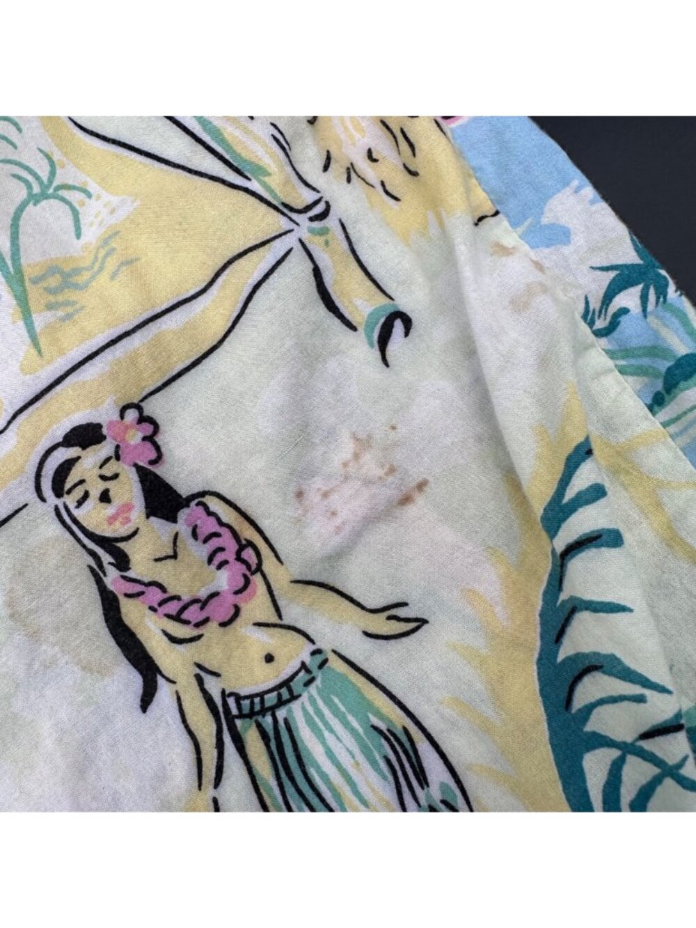 Womens Cotton Pajama Set PJ Salvage Tropical Hula Girl Beach Size Small READ - Picture 11 of 15